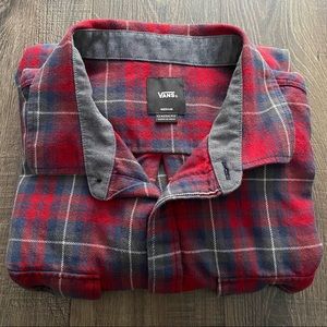 Vans Flannel Plaid Button Down Shirt, Medium